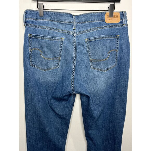 Levis Jeans Womens Size 14 32 Large Mid Rise Capri Denim Pants Stretch Blue Fall - Picture 5 of 16